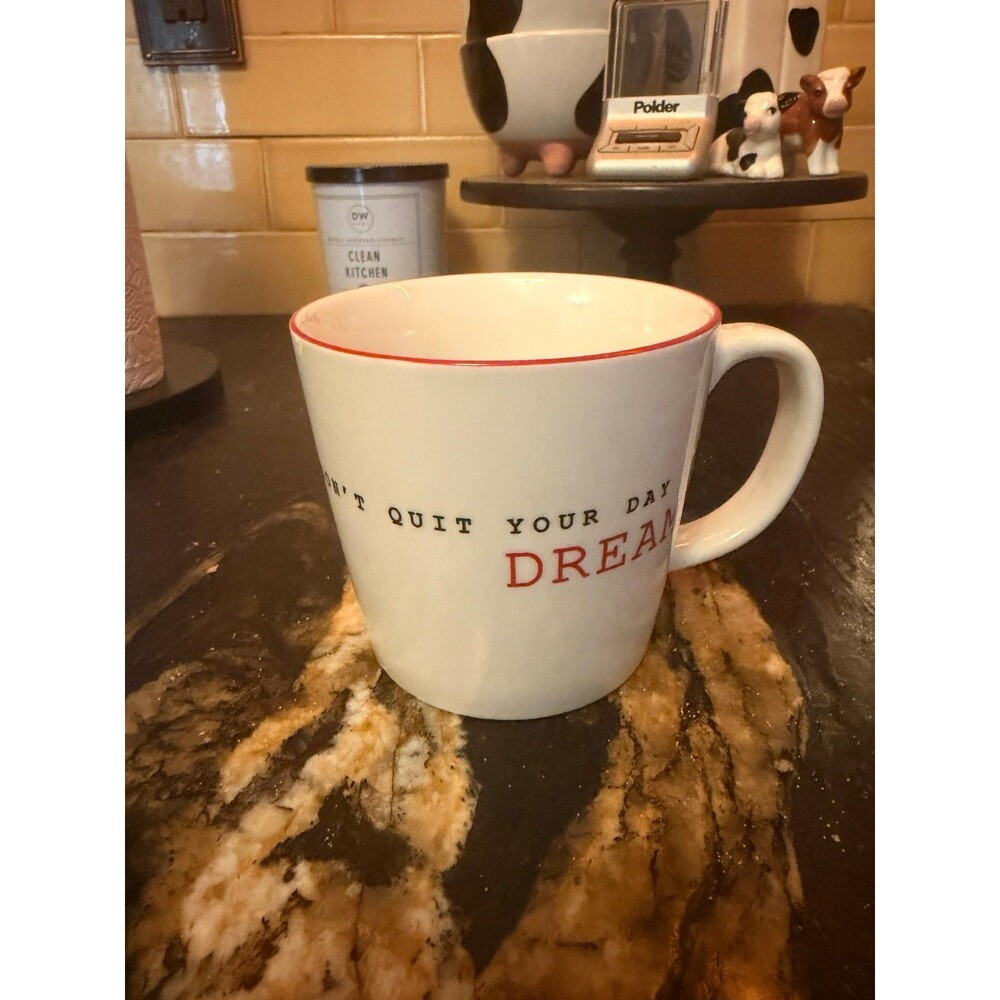 Macy’s The Cellar Red Sentiments "Don't Quit Your Day Dream" Porcelain Mug